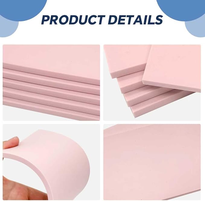 12 Pack 4"x6" Pale Pink Rubber Stamp Carving Blocks Pink Rubber Carving Blocks - Image 4