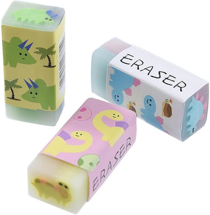 18 Pack Colorful Dinosaur Jelly Erasers by kunfowl
