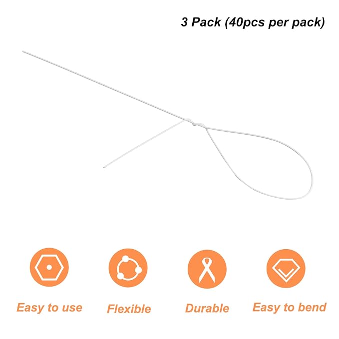 PATIKIL 32 Inch 22 Gauge Floral Stem Wire, 3 Pack/120 Pieces Bouquet Stem Paper - Image 3