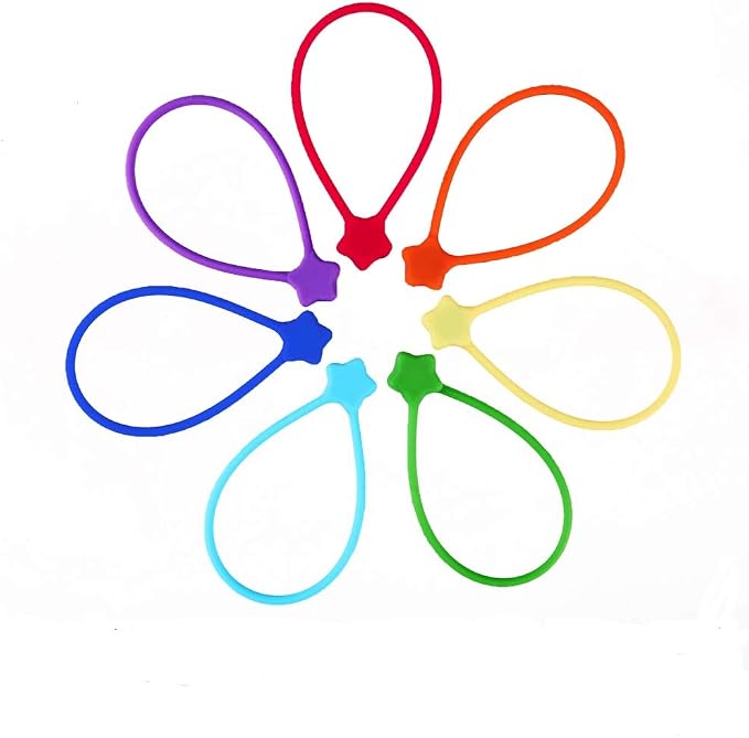Reusable Silicone Twist Ties, 7.48'' Magnetic Cable Ties by Fironst