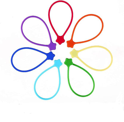 Reusable Silicone Twist Ties, 7.48'' Magnetic Cable Ties by Fironst