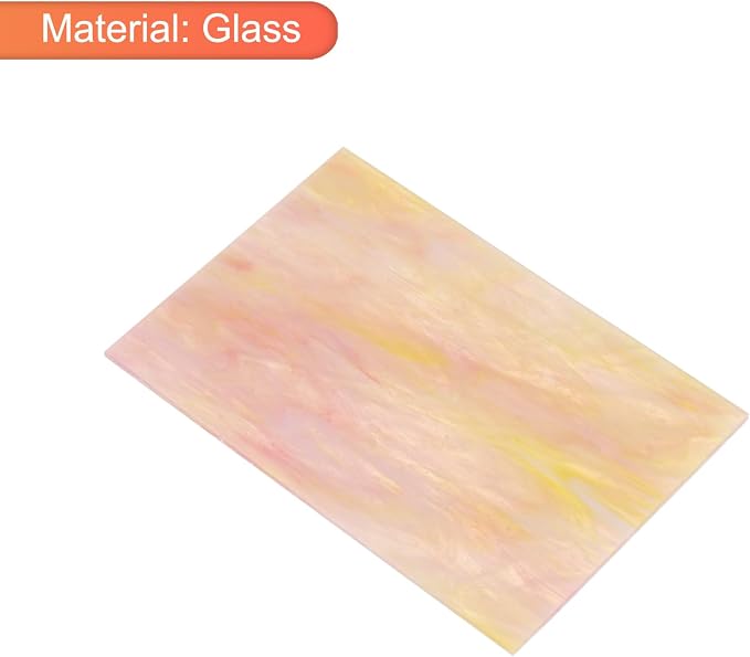 MECCANIXITY 2 Pcs Stained Glass Sheet Mosaic Tile 7.9 Inch x 5.9 Inch Pink - Image 3