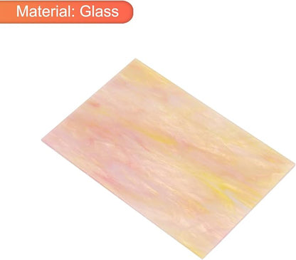 MECCANIXITY 2 Pcs Stained Glass Sheet Mosaic Tile 7.9 Inch x 5.9 Inch Pink - Image 3