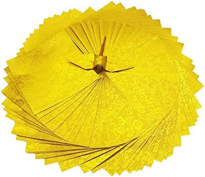 100 Origami paper sheets paper pack Gold Origami paper cranes 6x6 inches - Image 6