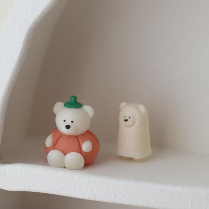 Halloween Pumpkin Cartoon Bear Silicone Candle Mold 3D Cute Resin Gypsum Ice - Image 4