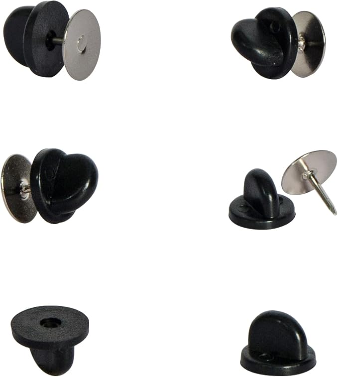 40 Pairs Rubber Pin Backs, 9mm×10mm Butterfly Clutch Backings, Craft Making by Unknown