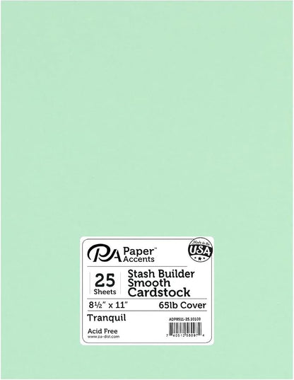 PA Paper Accents Stash Builder Cardstock 8.5" x 11" Tranquil, 65lb colored by AccentDesignsPaperAccents
