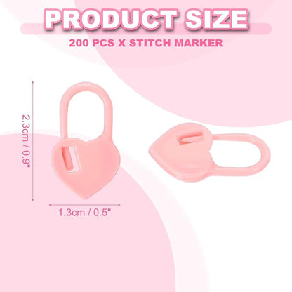 uxcell 200pcs Stitch Markers for Crocheting, Heart Shaped Crochet Marker Needle - Image 2