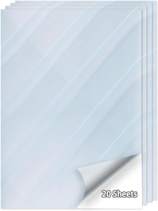 20 Sheets Printable Holographic Sticker Paper, 11 x 8.5 Inches Printable by Unknown