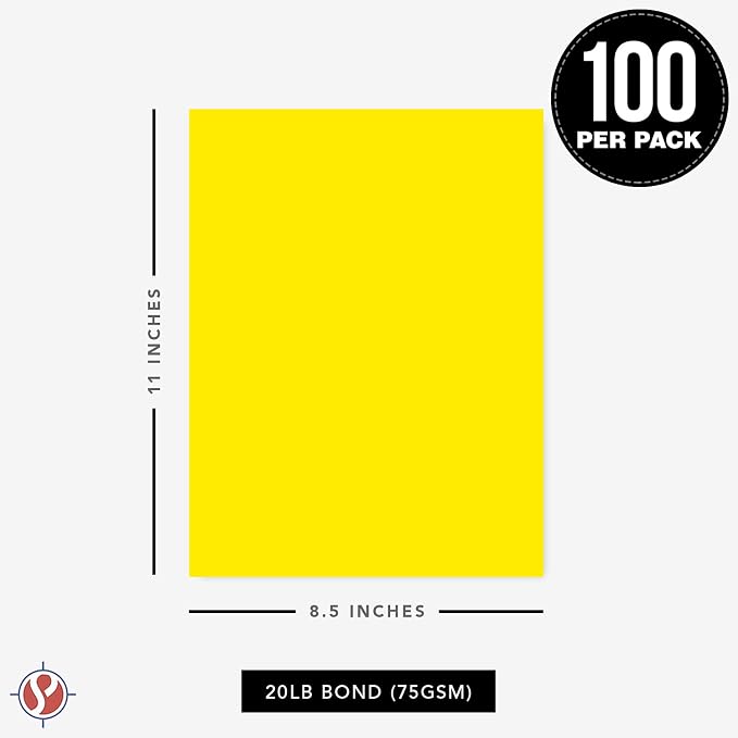 8.5 x 11" Yellow Color Paper Smooth, - Image 6