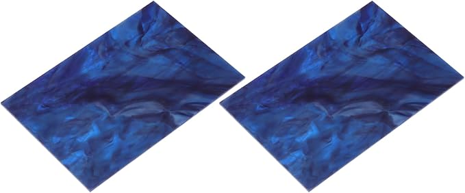 MECCANIXITY 2 Pcs Stained Glass Sheet Mosaic Tile 7.9 Inch x 5.9 Inch Dark Blue by MECCANIXITY
