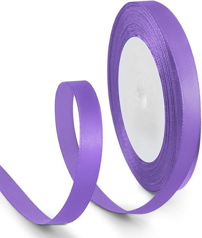 3/8 Inch 25 Yards Satin Ribbon Light Purple, Solid Color Fabric Ribbon by HimBen
