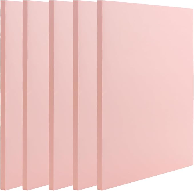 ZOENHOU 5 PCS 8.3 x 11.8 Inch Pink Large Rubber Stamp Carving Linoleum Blocks by ZOENHOUDIRECT