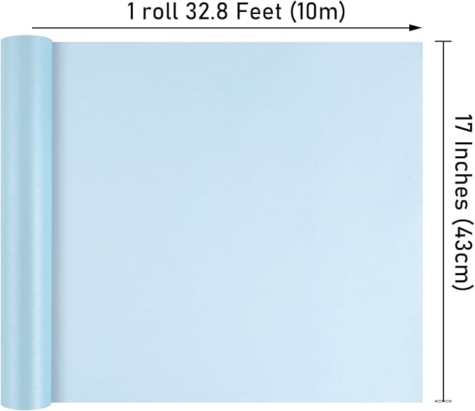 NESCCI Sky Blue Matte Wrapping Paper, Solid Color Pearly-Lustre Paper, Gift - Image 2