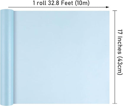 NESCCI Sky Blue Matte Wrapping Paper, Solid Color Pearly-Lustre Paper, Gift - Image 2
