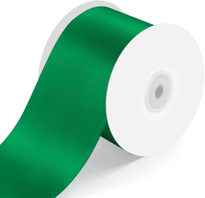 3" Wide x 25 Yards Single Face Polyester Satin Ribbon, Satin Ribbon by KMERLIFE