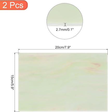 MECCANIXITY 2 Pcs Stained Glass Sheet Mosaic Tile 7.9 Inch x 5.9 Inch Rose Red - Image 2