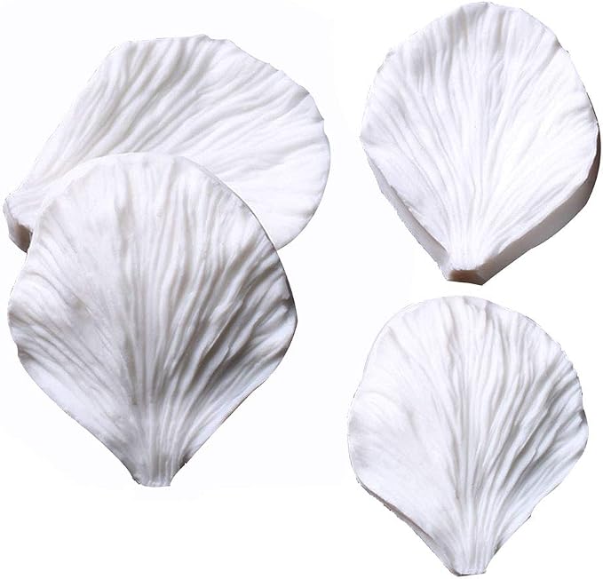 KALAIEN 5pcs Stainless Steel Peony Cutter 2pcs Fondant Silicone Mold Gumpaste - Image 3