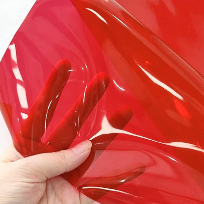 HYANG Red Transparent PVC Super Clear Holographic Vinyl Faux Leather Sheets 1 - Image 2