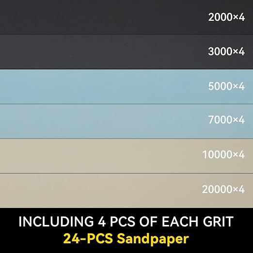 24 Piece Ultra Fine Sandpaper Set 2000/3000/5000/7000/10000/20000 Grit Wet/Dry - Image 2