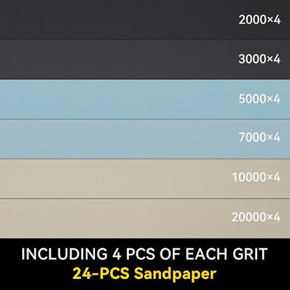 24 Piece Ultra Fine Sandpaper Set 2000/3000/5000/7000/10000/20000 Grit Wet/Dry - Image 2