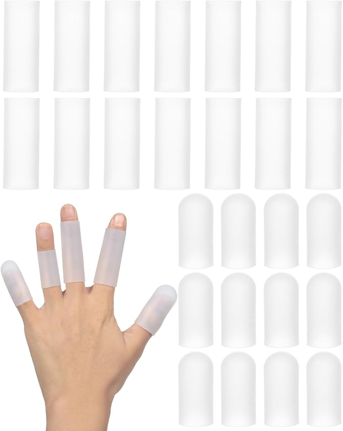 EORTA 30 Pieces Silicone Finger Cots Gel Finger Protector Gloves Fingertip by EORTA