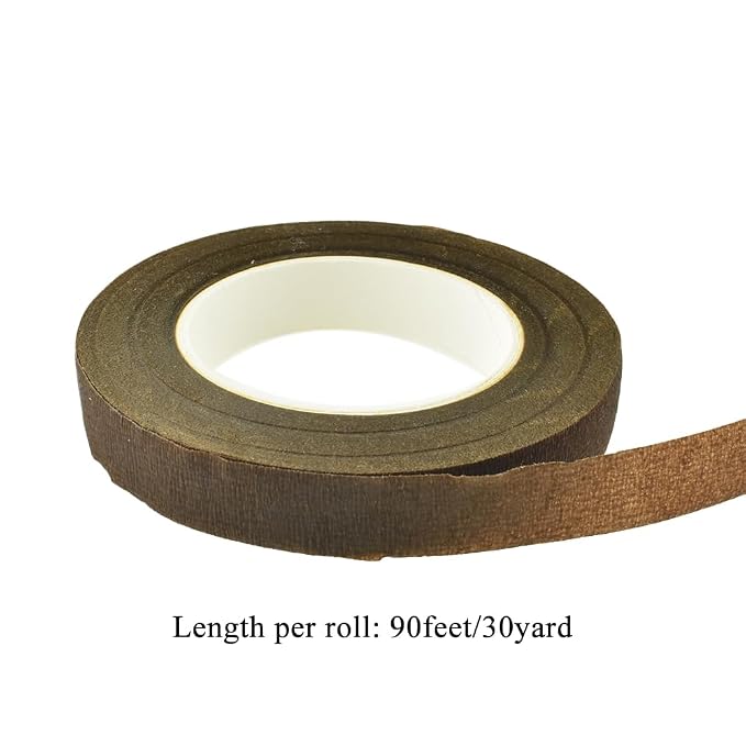 HAHIYO Brown 3Rolls 0.5Inch Wide Floral Tape - Image 2