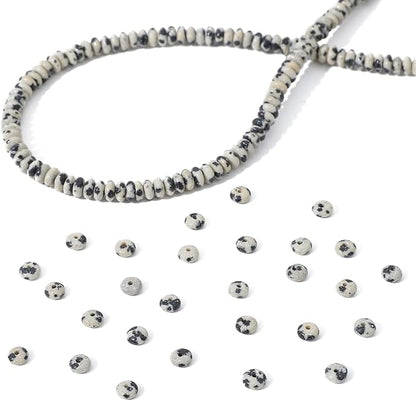 Natural Dalmatian Disk Stone Beads 4x2mm 160pcs Rondelle Loose Semi Gemstone - Image 6