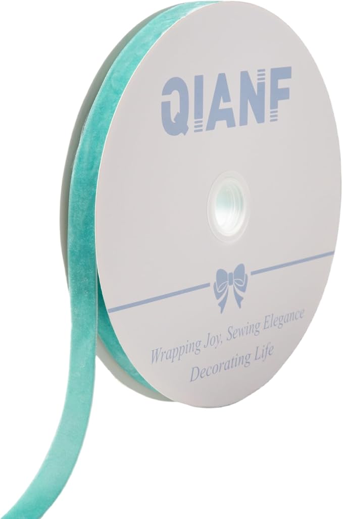 Vintage Turquoise Blue Velvet Ribbon Christmas Ribbon by QIANF