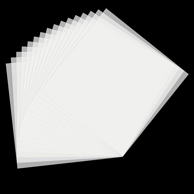 16 Pack 7.5mil Mylar Sheet, 12 X 12 Inch Translucent Blank Stencil Paper by PrintableHolographicStickerPaperTransparencyFilm