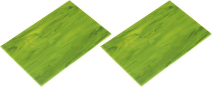 MECCANIXITY 2 Pcs Stained Glass Sheet Mosaic Tile 7.9 Inch x 5.9 Inch Green by MECCANIXITY