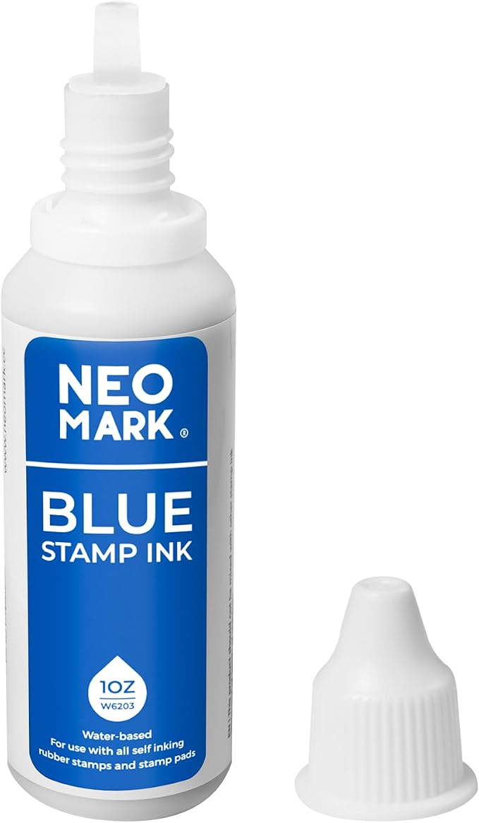 Premium Stamp Ink, Quick-Drying and AP-Certified Non-Toxic Refill Ink by NEOMARK