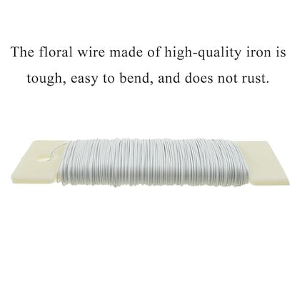 HAHIYO 26Gauge White Metal Floral Wire - Image 3