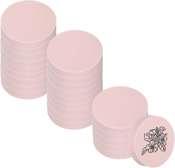 PATIKIL 24Pcs 2" Rubber Carving Blocks, Soft Linoleum Art Carving Block Round by PATIKIL