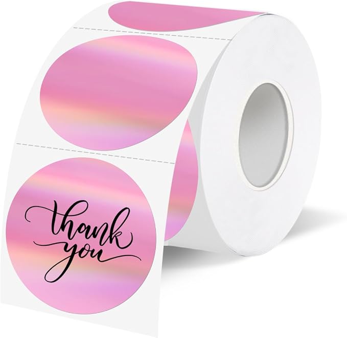Holographic Thermal Labels Stickers 1.5 inch, Glitter Round Direct Thermal by Unknown