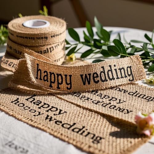 KINJOEK 1 Inch Wide 82 Yards Burlap Ribbon, Natural Jute Fabric Ribbon - Image 4