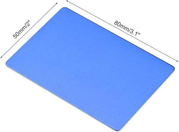 uxcell Blank Metal Card 80x50x0.8mm Anodized Aluminum Plate - Image 2