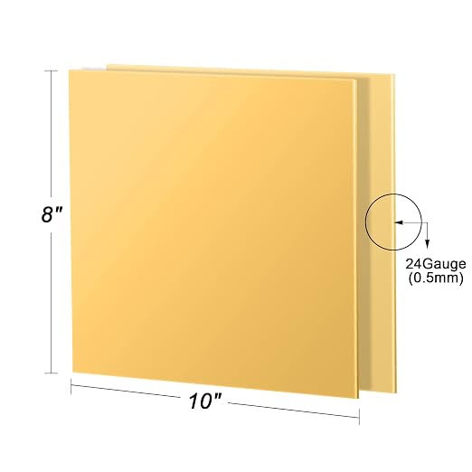 2 Pcs Brass Sheet, 24 Gauge Thickness, No Scratches, Film Attached Brass Plates - Image 2