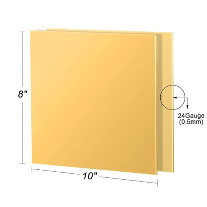 2 Pcs Brass Sheet, 24 Gauge Thickness, No Scratches, Film Attached Brass Plates - Image 2