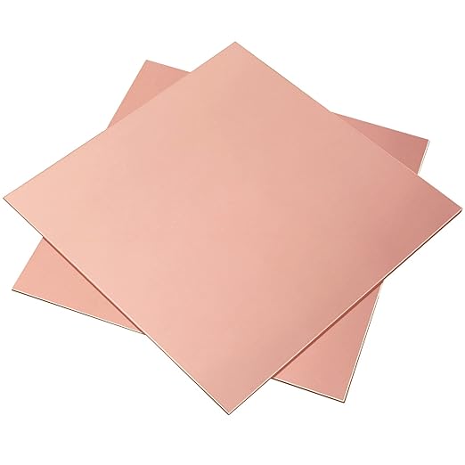 2 Pieces 99.9% Pure Copper Sheet, 20 Gauge Thickness, Film Attached Copper Plate by iteshuai