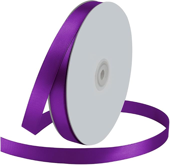 5/8" Wide x 100 Yards Single Face Polyester Satin Ribbon, Satin Ribbon by KMERLIFE