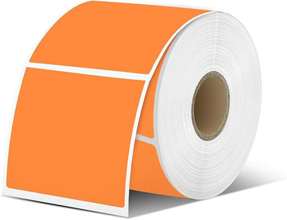 iEager Orange Square Thermal Label Stickers, 500 Sheets/Roll by iEager