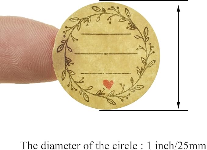 HAHIYO 1Inch 500Pcs Natural Brown Kraft Label Sticker Roll - Image 2