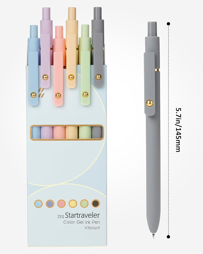 FIOVER Colored Pens, 6 Pack Colorful Gel Pens, Quick-Dry 0.7mm Medium Point - Image 7