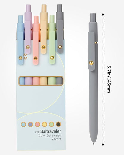 FIOVER Colored Pens, 6 Pack Colorful Gel Pens, Quick-Dry 0.7mm Medium Point - Image 7