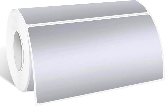 2" x 4" Silver Thermal Label Stickers, Waterproof Thermal Printer Sticker Labels by Yeachlaing