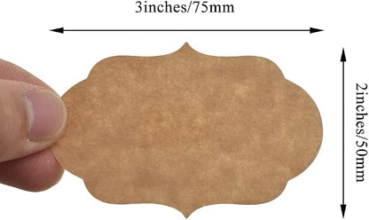 HAHIYO 3*2Inches 150Pcs Natural Brown Kraft Sticker Rectangles of 3 different - Image 4