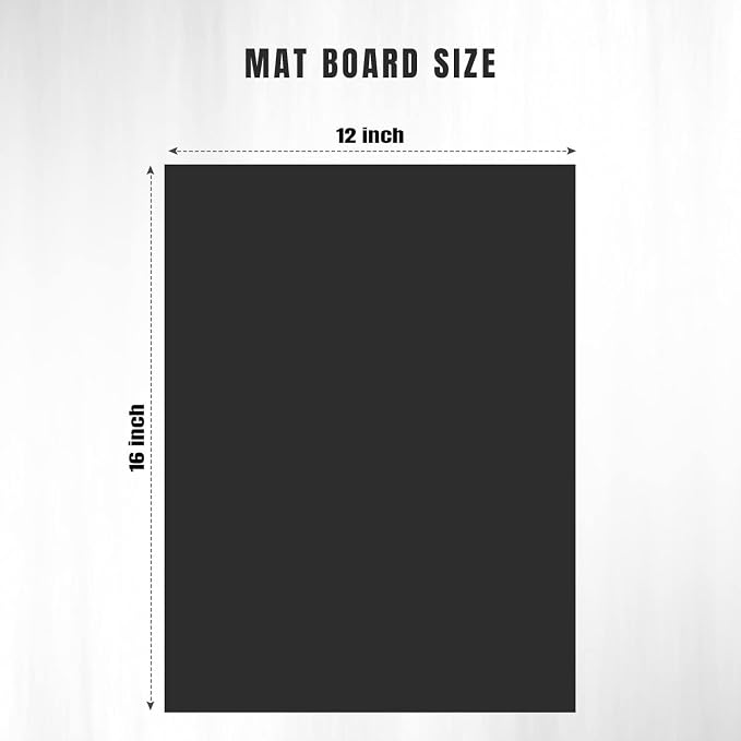 AUEAR, 15 Pack 12x16 Uncut Matte Boards Black Photo Mat Board Great - Image 2