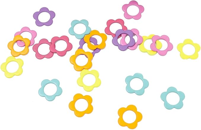 Hilsayum 30PCS Mini Size Stitch Markers Flower Shape Metal Stitch Markers Ring - Image 3