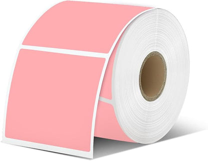 iEager Pink Square Thermal Label Stickers, 500 Sheets/Roll by iEager